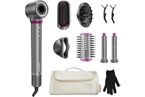 okaydeer 7-in-1 Hairstyler, Airstyler, Lockenstab Auto-Wrap, Ionen Föhn, Keine Hitzeschäden, Schnelltrocknendes & Flusenfrei Styling, Professioneller Rundbürstenföhn, Glätteisen mit Reisetasche
