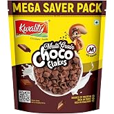 Kwality Choco Flakes 1.2 Kg | Crispy, Wholesome Cereal Made with Whole Wheat | Zero Maida and No Preservatives | Packed with Fiber, Protein