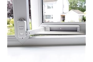 BeeGo® Window Restrictor – Child Safety Lock for UPVC Windows | Self-Adhesive, No Tools, Pet Proof | Easy Fit Baby & Child Proof Window Lock, Fits Most Windows (White)