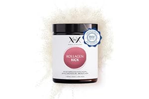‎XBYX XbyX Kollagen Kick 90 g | 45 Portionen | Vegetarisches Premium Kollagen Pulver aus Eierschalenmembran für Haut, Haare, Knochen, Muskeln, Nägel und Gelenke | Typ 1, 5 und 10 Kollagen | Aus Deutschland