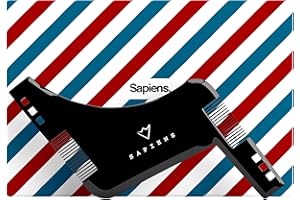 Pettine Tracciatore per contorno barba Sapiens Barbershop - Stencil delinea barba - Strumento di Styling per la Rasatura e il Taglio dei Contorni di Barba Uomo + Istruzioni