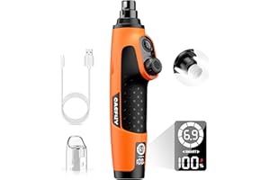 Casfuy Smart 6-Speed Dog Nail Grinder - 50% More Power Pet Nail Grinder with 2 LED Lights Quiet Rechargeable Electric Dog Nail Trimmers File Toenail Grinder for Large Medium Small Dogs & Cats(Orange)
