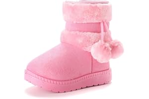 Yeeteepot Mädchen Warm Gefütterte Schneestiefel Baby Kinder Plüsch Winterstiefel Flach rutschfeste Stiefel Kleinkindschuhe Weichsohlen Kurzschaft Stiefel Leicht Stiefeletten
