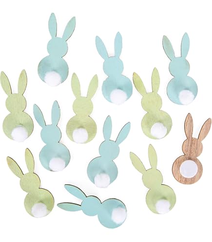 Portauova Di Legno Per Pasqua - Set 4 Con Coniglietti Decorativi - Foto 2