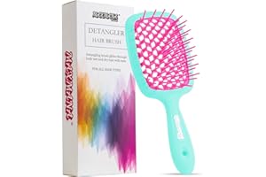 Maxmana Secret Detangler Hair brush,Detangling Brush, Massage Curl Comb for for Women, Men,Girls and Kids for Natural Curly Wet Dry Thick Straight Long Hair (GREEN+ROSE RED)