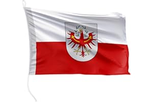 FLAGLY Bandierina per barche Tirolo, 40 x 60 cm, peso 115 g/m², stampata, robusta con maglia e passante, accessori per barche a motore (40 x 60 cm, tirolo)