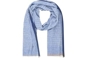 Lindenmann sciarpa/sciarpa tessuta uomo 100% cotone, sciarpa da uomo, blu