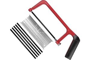 HAUTMEC 150mm Junior Hacksaw & Mitre Block Set Adjustable Angle Cutting Corner Saw with 5 Extra High-Carbon Steel Bi-Metal Blades HT0262-SA