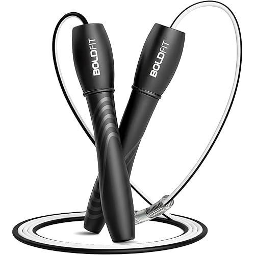 Boldfit Skipping Rope for Men and Women Jumping Rope With Adjustable Height Speed Skipping Rope for Exercise, Gym, Sports Fitness Adjustable Jump Rope Black