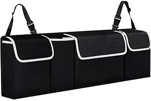 TANNESS Car Boot Seat Organiser with Adjustable Straps - Storage Accessories Organisers - Seat Back Protectors, Medium Large Interior Travel Storage, Foldable Cargo Net Car Backseat Cover Gadgets