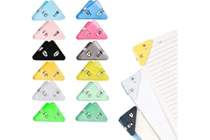 AOMIGT Clips de Papel de Esquina,Clips de Carpeta Pequeños,12Pcs Carpeta de Esquina Triangular,Clips Plegables,Papel Juego de Mini Clips de Esquina,para Papel, Cuadernos,Planificadores,Carpetas de Archivos