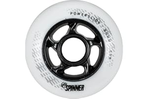 Powerslide Roue Roller en Ligne Spinner 84mm/85a, White, 4-Pack