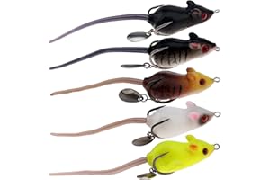 Funzhan Fishing Topwater Lures Frog Swimbaits Soft Silicone Plastics Bionic Floating Baits Weedless Design for Bass Trout Crappie Flounder Saltwater Freshwater Kit