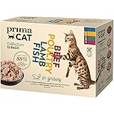 PrimaCat - Classic Complete Wet Cat Food, Multipack Cat Food in Gravy, 12 pack of 85g