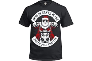 TREND GEAR Sons of Santa Men's T-Shirt Kids Funny Biker Decembeard Fancy Xmas