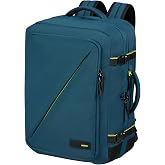 American Tourister Take2Cabin Expandable Travel Backpack 17.3 Inches, 55 cm, 42.5/48.5 L, Harbor Blue