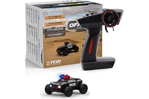 FLYCOLOR Turbo Racing 1:76 C82 RC Truck Car Full Proportional RC Mini Sports Car Remote Controller para adultos regalo (negro)