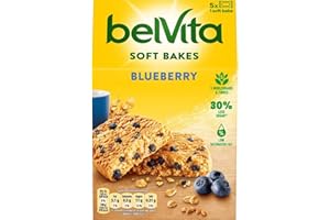 Belvita Breakfast Biscuits Soft Bakes Filled With Blueberry, Soft Biscuits With Blueberry Filling, Multipack of 5 x 50 g (Pack of 1)