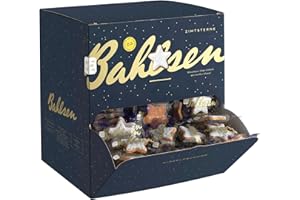 ‎BAHLSEN Bahlsen Zimtsterne – 1er Pack Thekendispenser – Haselnuss-Zimt-Gebäck mit weißer Glasur – einzeln verpackt (1 x 756 g)