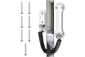 TEASHOW Door Chain with Leather Case Security Lock SUS304 Stainless Steel Extra-Thick Heavy Duty Front Door Restrictor Limiter Safety Guard Chain with Spring for Home Apartment Wooden/UPVC Doors (Silver)