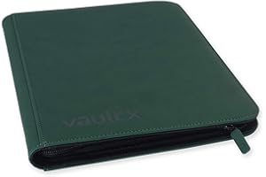 ‎VAULT X Vault X 9-Taschen-Trading-Kartenordner mit Reißverschluss, 360 Karten, Premium Exo-Tec-Albummaterial, 20 seitlich ladbare Seiten, Sammelordner für Sammelkartenspiele, Sportkarten, TCG (Grün)
