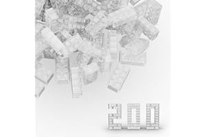 TTEHGB TOY Klassischer Massenziegel 2x4, 200 Stück Baustein Voll Transparent, Kompatibel mit Alle Großen Marken, MOC Enthusiasten, Farben: Voll Transparent