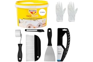 SWIFLEE AND CO Wallpaper Paste Kit - Includes 2.5kg Ready Mixed Adhesive Paste and Kit Containing Smoother, Roller, Wallpaper Brush, Trimmer and Gloves