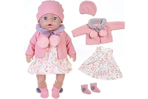 OTMOON Ropa de muñeca para muñecas de 36 a 43 cm con sombrero, abrigo y calcetines (no es una muñeca)