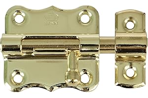 Amig - Pêne à mortaiser | 60 x 48 mm | Convient aux portes de passage en bois | Pêne dormant pour salle de bain, chambre ou bureau | Pêne de sécurité | Acier plaqué laiton verni