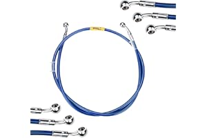 Letgoing 28°-28° latiguillo de freno de moto (azul) 40 cm - 240 cm Latiguillo de embrague trenzado de acero inoxidable Para ATV sportbikes pit dirt bike (1600mm)