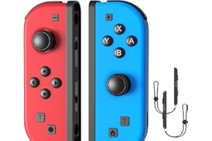 Newfun Controller for Switch with Vibration,6-Axis Gyro,Dual Vibration,Turbo Boost Function, 2 Wireless Controllers Compatible with Switch/Lite/OLED, Red/Blue