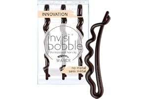 Invisibobble Waver Plus brun hårklämma ganska mörk x 3 – hårklämmor för kvinnor och flickor – stora bruna hårklämmor med starkt grepp