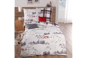 Kaeppel Biber Fein-Biber Bettwäsche mit Reißverschluss 135x200 80x80 (923)