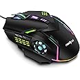 FRONTECH Wired Gaming Mouse, 6 Key RGB Backlit Effect| 7 LED Lighting| USB Plug & Play| 3600 DPI| for PC/Desktop/Mac/Laptop, 1-Year Warranty (MS-0050, Black)