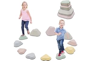 ‎NUKIED Balanciersteine ​​für Kinder,11 Stück Sensoriksteine ​​für Kleinkinder zur Förderung des Gleichgewichts und der Koordinationsfähigkeit,Stapelsteine ​​Balanciersteine,Indoor und Outdoor
