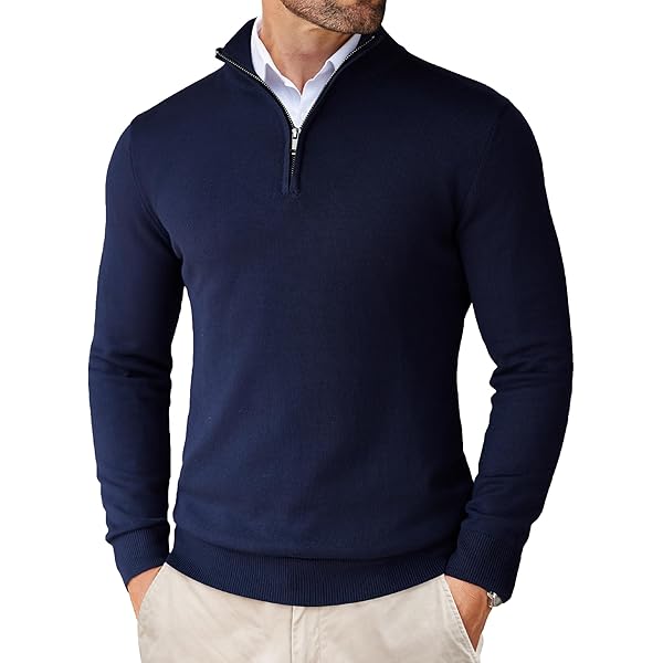Coofandy Herentrui met henleykraag, gebreid, met knoopsluiting, lange mouwen, slim fit, blauwviolet, L