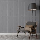 UKAB DEKOR 70x70 cm Kendinden Yapışkanlı Gri Lambri G&ouml;r&uuml;n&uuml;ml&uuml; Esnek K&ouml;p&uuml;k Duvar Paneli (1 Adet 0,49m&sup2;) Gri 70 x 70