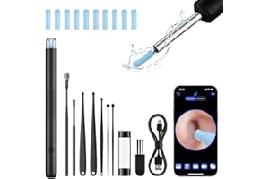 NEUTYPECHIC Ohrenschmalz Entferner Otoskop Wifi Ohrreiniger Kamera HD Drahtlos Wasserdicht Ohrenspiegel 360°Weitwinkel Ear Cleaner mit 3.5mm Linse und 6 LEDs für iPhone, iPad und Android-Smartphones