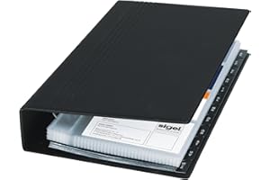 SIGEL VZ300 Portabiglietti da visita ad anelli, fila , rubrica alfabetica, 1 pz