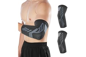 Lin's Liliana 1 tutore per gomito di alta qualità, per uomo e donna, protezione gomito con compressione per sport, braccio golfista e gomito (XL, nero-grigio)