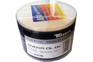 RITEK Traxdata DVD Double Layer Plus R DL 8x White Inkjet Printable (50 Pack)