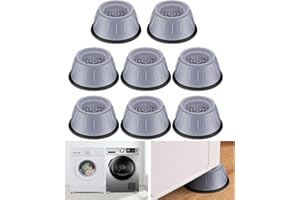 8 Piezas Patas Antivibracion Lavadora - HAUSPROFI Amortiguadores de goma Lavadora Universal - Soporte Lavadora con Ventosa Goma - Alfombrilla Antideslizante para Lavadora/Secadora/Frigorífico/Mesa