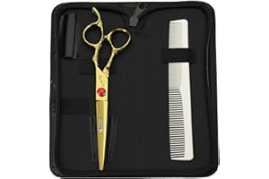 AXEMOORE 7 Zoll professionelle Haarschere, japanische Edelstahl-Haarschneideschere für Friseur (Flachschere)