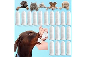 QJFHURB 18 Pièces Brosse a Dent Chien Chat, Brosse à Dents à Doigt Animaux Dent pour Chat Brosses Chiens Doigts Chien de D'Animal Kit Finger Compagnie ProtèGe Dents a Doigtier Dog Toothbrush