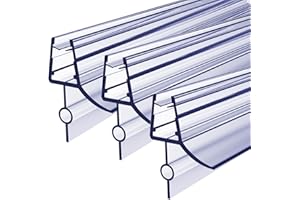 LONENESSL 3-Pack Shower Door Seal Strip for 4-6mm Glass,Clear Bath Shower Screen Door Seal Replacement Covers up to 12 mm Gap with 90cm Adjustable Length