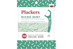 Plackers Micro Mint - Set di 3 plettri per filo interdentale, 150 pezzi