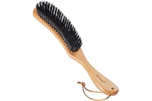 BFWood Clothes Brush - Boar Bristle Lint Brush for Suits, Cashmere, Wool, Velvet, Suede - Large Beech Handle