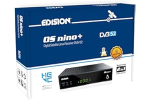 Edision OS NINO+ Full HD Linux E2 Sat Receiver H.265/HEVC (1x DVB-S2, 2X USB, HDMI, LAN, Linux, Kartenleser, 1080p) [Vorprogrammiert für Astra], 01-08-0016
