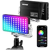 NEEWER RGB video ışığı, SL90 12W 4300mAh pil 360&deg; tam renk 18 ışık sahnesi, 2500-1000K CRI97+ kamera ışık plakasında, al&uuml;miny
