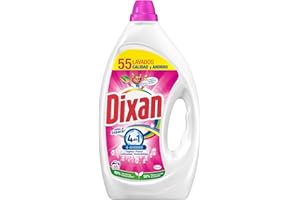 Dixan Gel Adiós al Separar Total 4+1, Detergente Líquido para Lavadora 55 Lavados, jabón líquido para la ropa de color, limpieza, luminosidad, frescor y sostenibilidad
